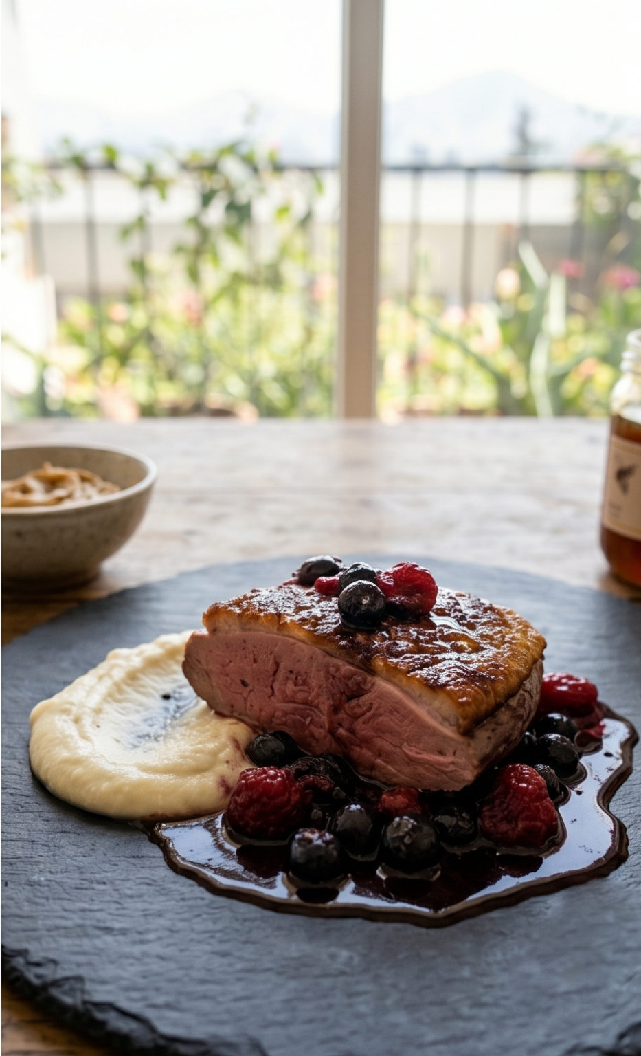 Miel con cerdo y frutos Panalia